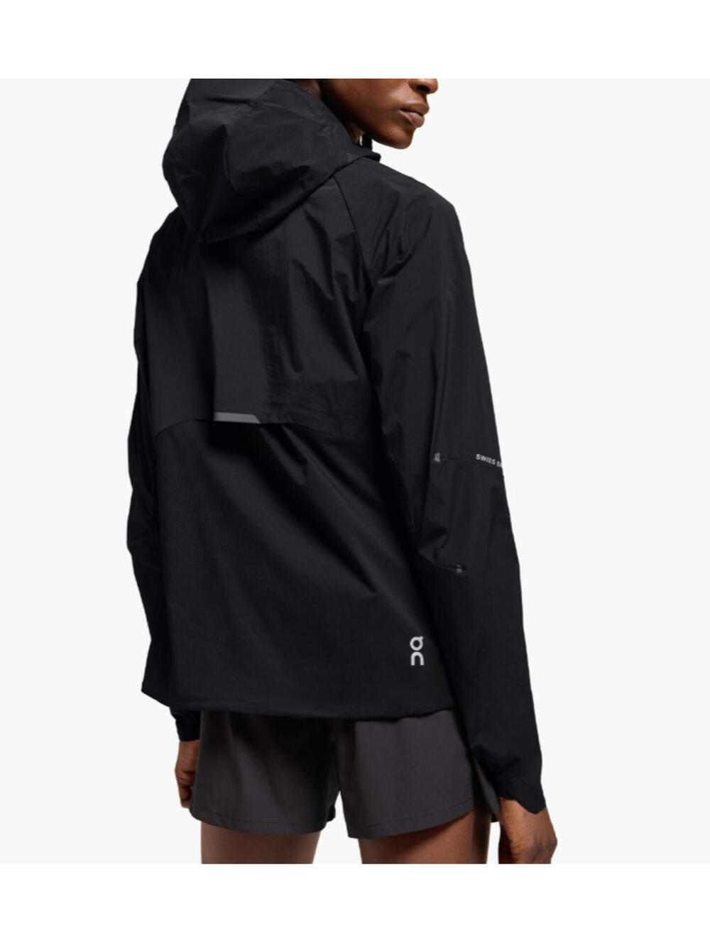 NWT, ON clouds Core Hooded Packable Running Jacket in black Sz L #T3886 - Picture 3 of 10